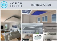 Horch Akustik Deckensegel, 120cm x 240cm - absorbierende Fläche: 2,88m², Akustikvlies 14 - Rubinrot, Rahmen: Weiß EPS