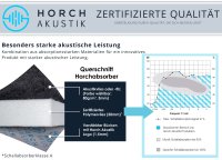 Horch Akustik Deckensegel, 120cm x 240cm - absorbierende Fläche: 2,88m², Akustikvlies 14 - Rubinrot, Rahmen: Weiß EPS