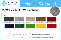 Akustik Stellwand,Hochformat - 1m x 1,5m Feuerrot Rahmen: Sil.eloxiert + gebürstet Stellfüße (bodennah)