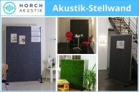 Akustik Stellwand,Hochformat - 1m x 1,5m Feuerrot Rahmen: Sil.eloxiert + gebürstet Stellfüße (bodennah)