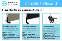 Horch Akustik Stellwand, Kunstrasen, mit Alurahmen, Größe wählbar